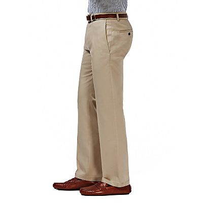 Haggar Mannen Premium No Iron Khaki Classic Fit Uitbreidbare
