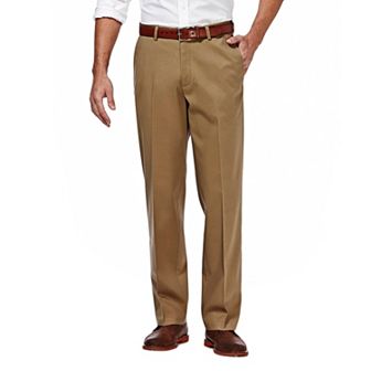 Men’s Haggar® Premium No-Iron Khaki Super Flex Waist Straight-Fit Stretch Flat-Front Pants