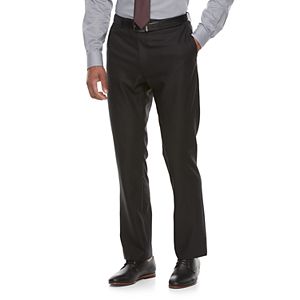Men's Apt. 9® Premier Flex Slim Fit Herringbone Flat-Front Black Suit Pants