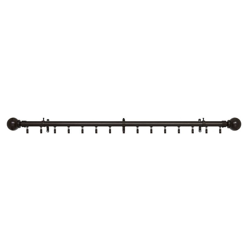 Achim Innovative Porter Traverse Curtain Rod, Brown, 66-120