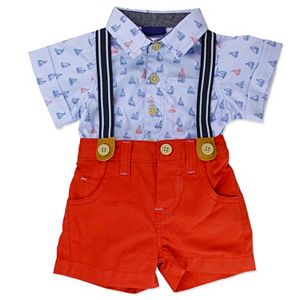 Baby Boy Baby Boyz Sailboat Bodysuit & Suspender Shorts Set