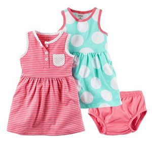 Baby Girl Carter's Henley Dress & Polka-Dot Dress Set