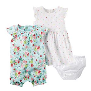 Baby Girl Carter's Dress & Floral Sunsuit Set