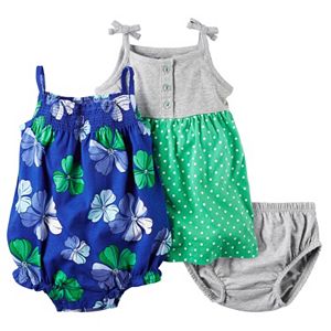 Baby Girl Carter's Henley Dress & Floral Sunsuit Set