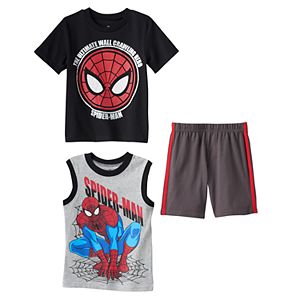 Boys 4-7 Marvel Spider-Man Tee, Tank Top & Shorts Set
