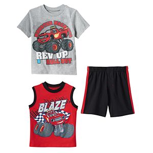Boys 4-7 Blaze and the Monster Machines Tee, Tank Top & Shorts Set