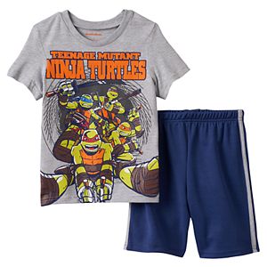 Boys 4-7 Teenage Mutant Ninja Turtles Graphic Tee & Shorts Set!