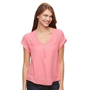 Women's Harve Benard Zipper Georgette Blouse