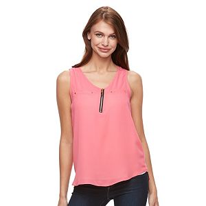 Women's Harve Benard Zipper Georgette Tank