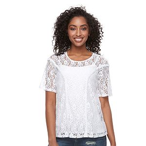 Women's Harve Benard Lace Scoopneck Top