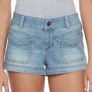 Juniors' Candie's® Dolphin Hem Denim Shortie Shorts
