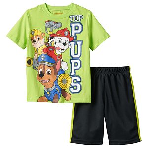 Toddler Boy Paw Patrol Chase, Marshall & Rubble Graphic Tee & Shorts Set