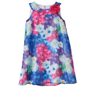 Toddler Girl Lavender by Us Angels Floral Trapeze Dress