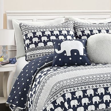 Lush Decor Elephant Stripe Quilt Set