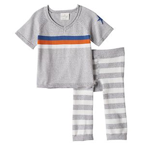 Baby Boy Cuddl Duds Striped Knit Top & Pants Set