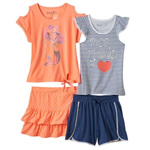 Toddler Girl Freestyle Revolution Mermaid Tank Top, Tee, Skirt & Shorts Set