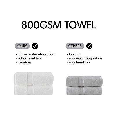 Madison Park Signature 800GSM Ultra-Soft Cotton Absorbent Towel Set