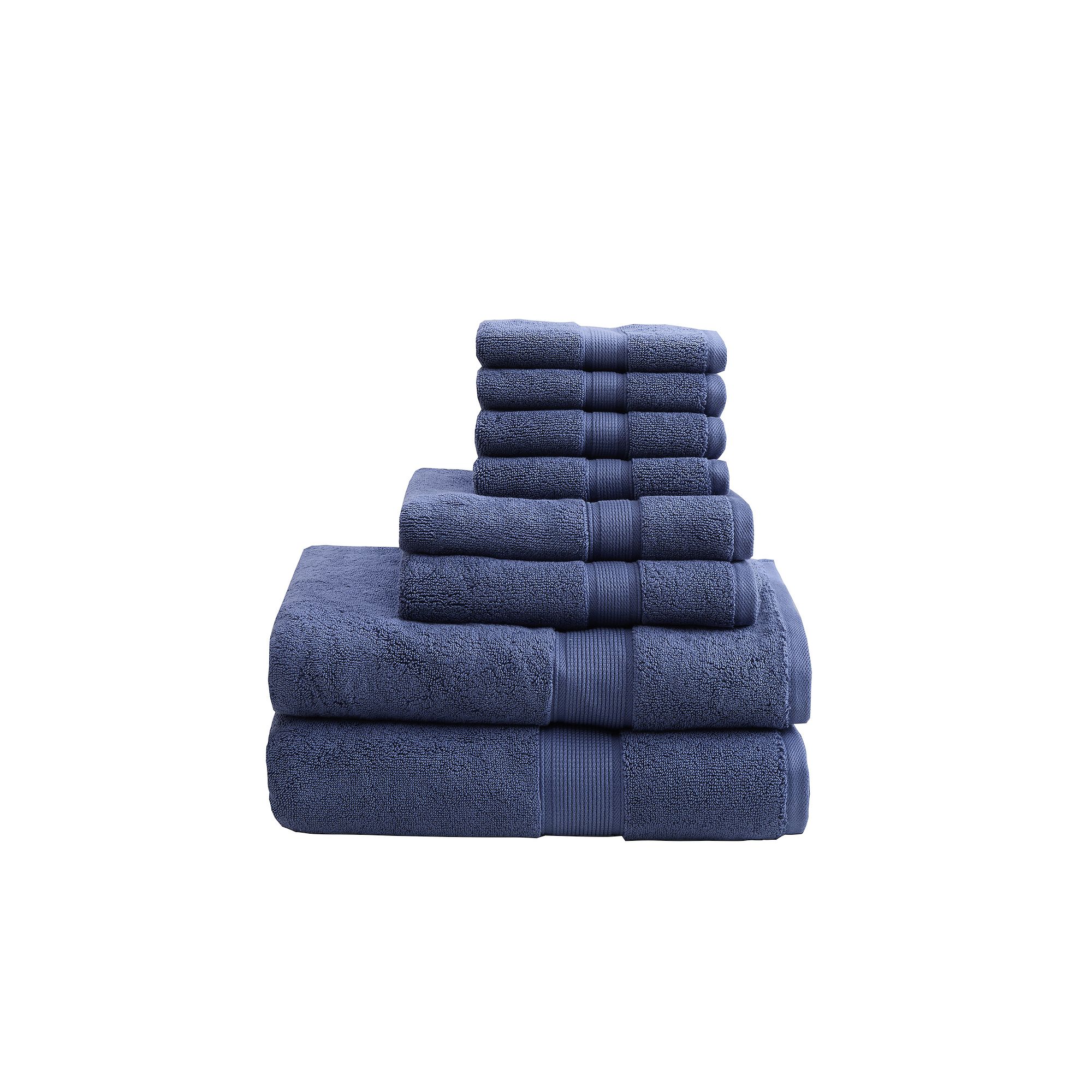 Madison Park Signature 800GSM 8-Piece Ultra-Soft Cotton Absorbent Towel Set
