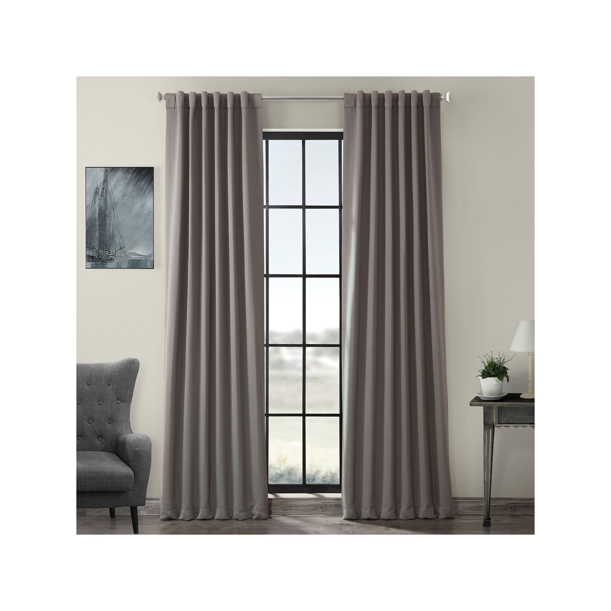 EFF 2-pack Blackout Window Curtains, Neutral Gray