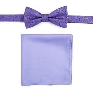 Men's Croft & Barrow® Patterned Pre-Tied Bow Tie & Pocket Square Set