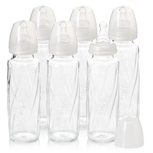 Evenflo Feeding 6-pk. 8-oz. Vented + Clear Glass Bottles