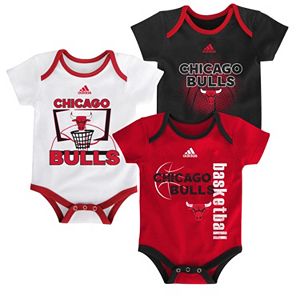 Baby adidas Chicago Bulls 3-Pack Bodysuit Set