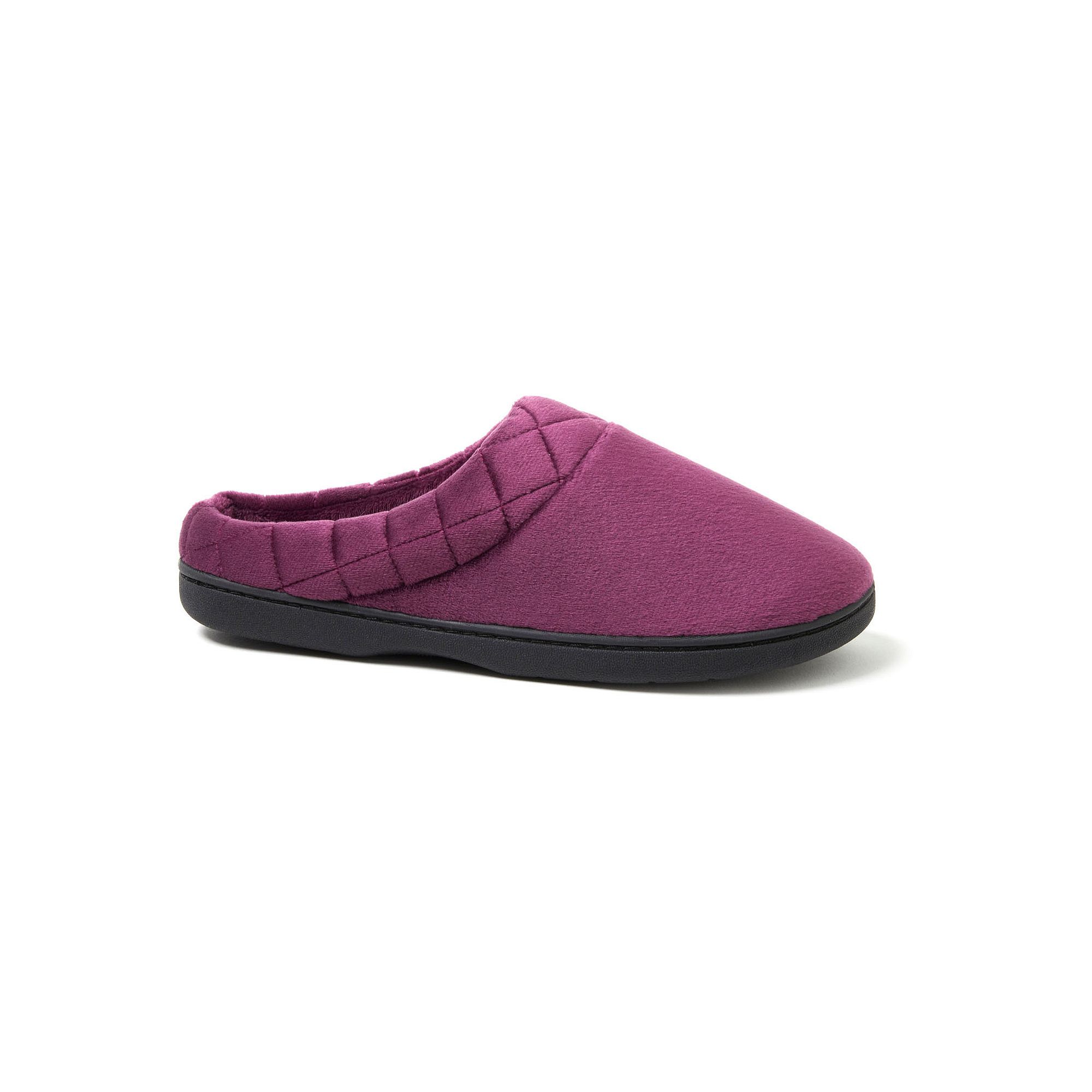Dearfoams Darcy Velour Womens Clog Slippers, Size: MD Wide, Aubergine