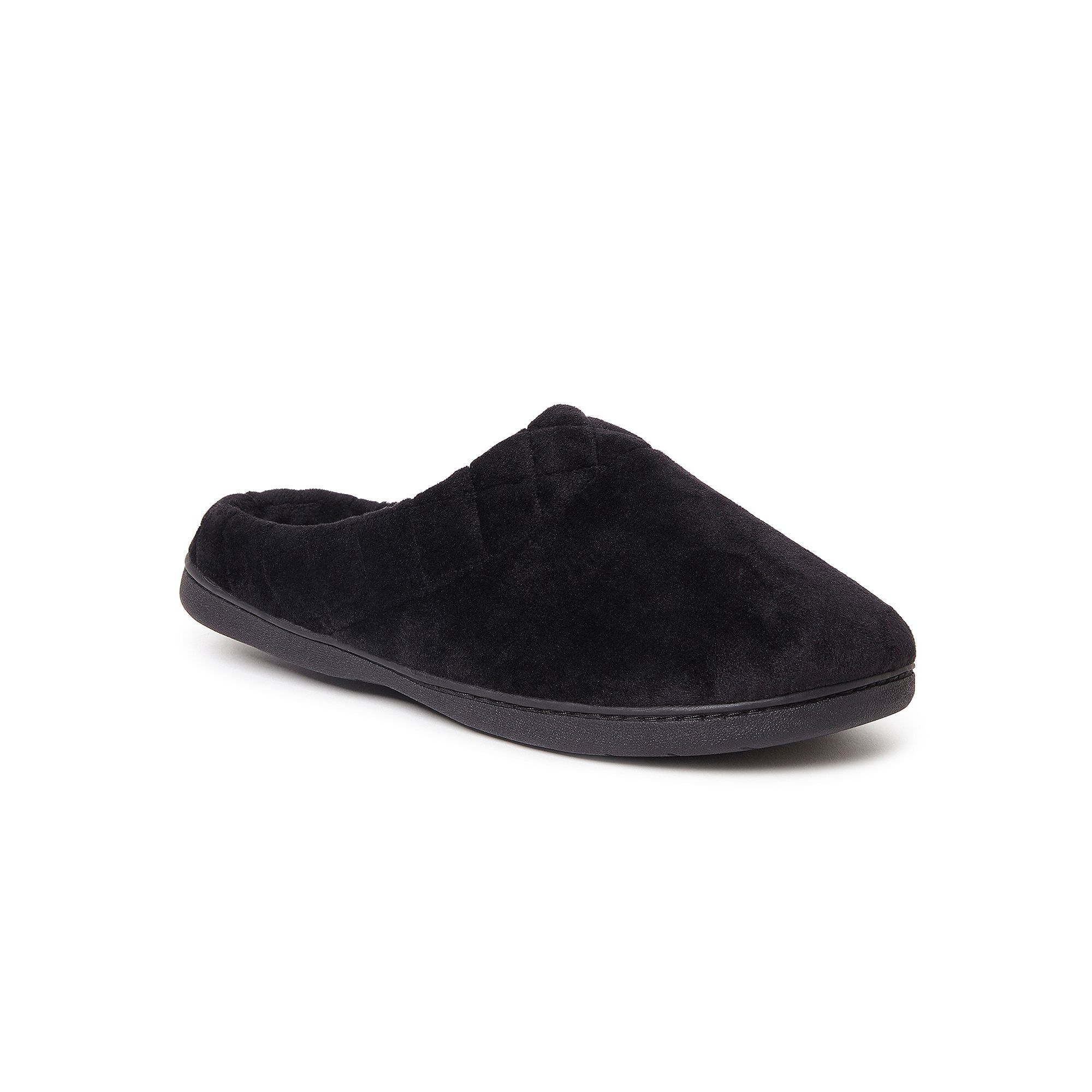 Dearfoams Darcy Velour Womens Clog Slippers, Size: MD Wide, Black