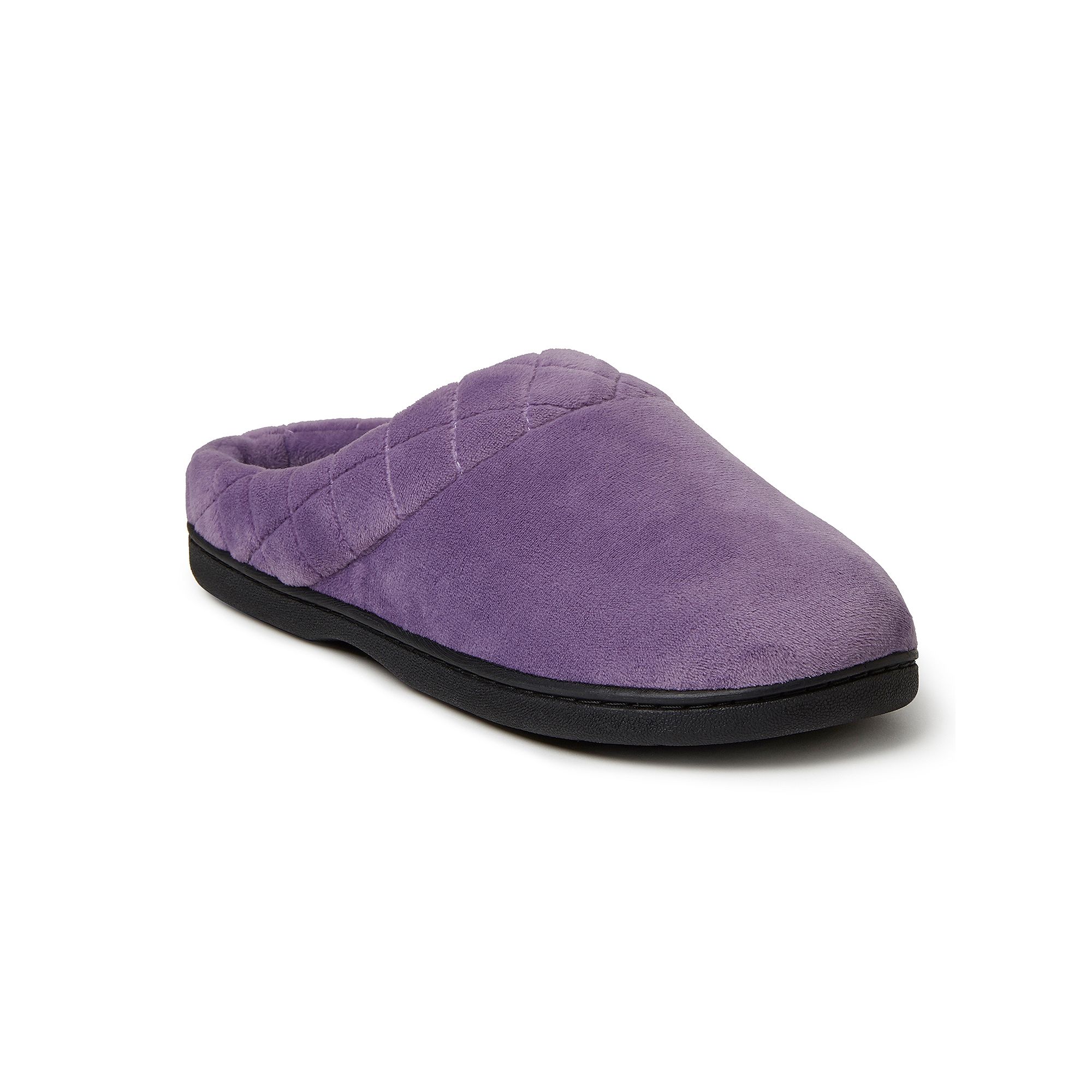 Dearfoams Darcy Velour Womens Clog Slippers, Size: MD Wide, Dark Purple