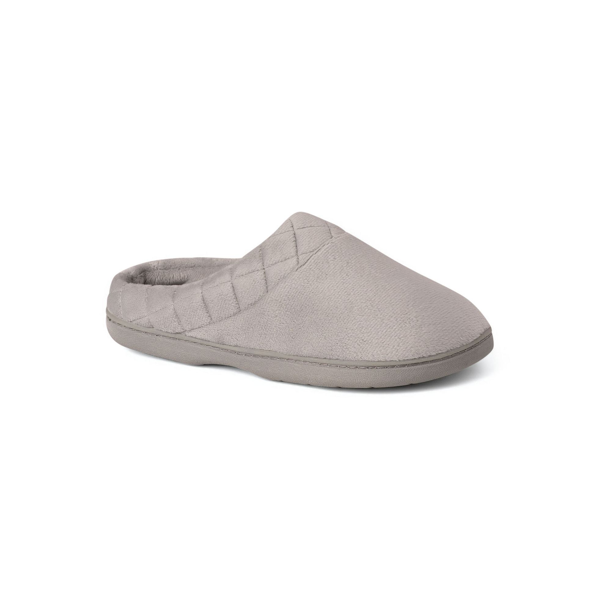 Dearfoams Darcy Velour Womens Clog Slippers, Size: MD Wide, Sleet