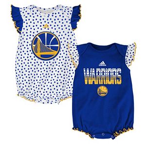 Baby adidas Golden State Warriors Polka-Dot Bodysuit Set