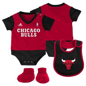 Baby adidas Chicago Bulls 3-Piece Jersey Bodysuit Set