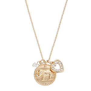 Elephant & Heart Charm Necklace