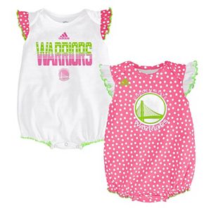 Baby adidas Golden State Warriors Polka-Dot Bodysuit Set