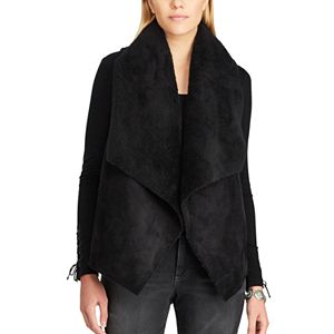 Petite Chaps Faux Shearling Open-Front Vest