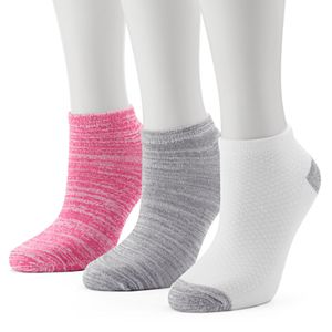 Women's Cuddl Duds 3-pk. Space-Dyed Low-Cut Socks