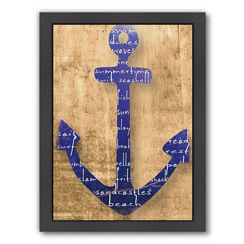 Americanflat Summertime Anchor Framed Wall Art