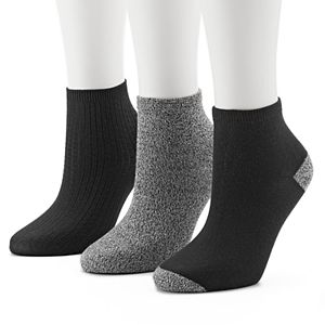 Women's Cuddl Duds 3-pk. Textured Ankle Socks