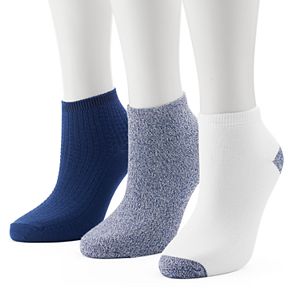 Women's Cuddl Duds 3-pk. Textured Ankle Socks