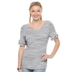 Juniors' SO® Ruffle Sleeve Tee
