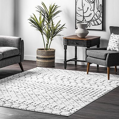 New Bodrum nuloom Area Rug, 8 by 11 ft, grey on sale and white