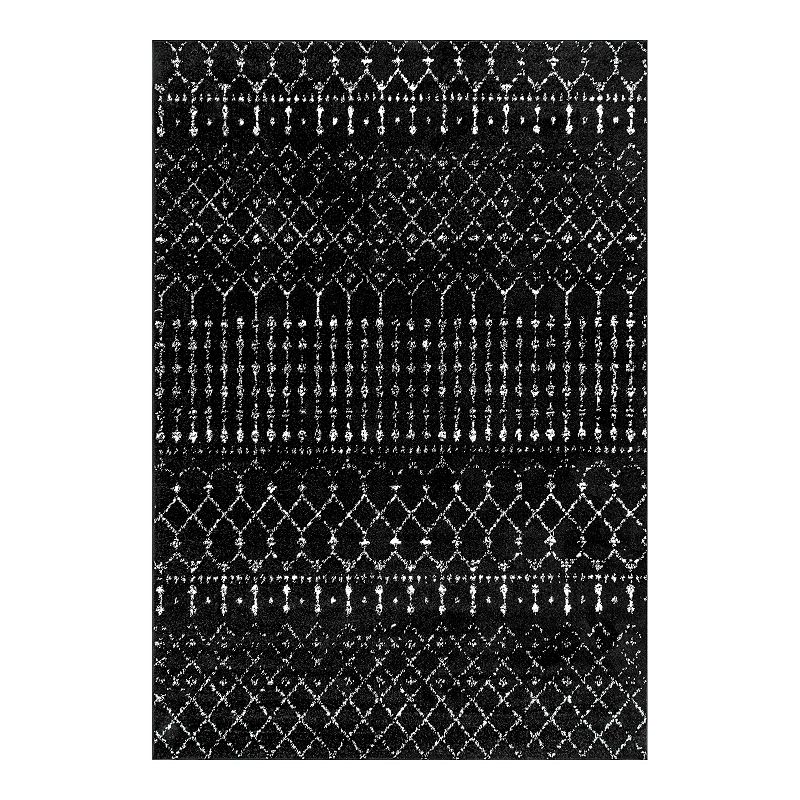 nuLOOM Bodrum Blythe Geometric Rug, Black, 5X7.5 Ft