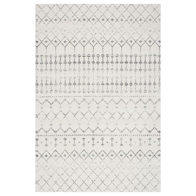 nuLOOM Bodrum Blythe Geometric Rug, Grey, 4X6FT OVAL