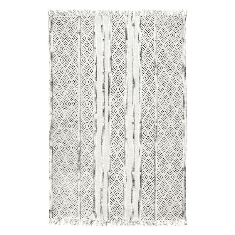 nuLOOM Cherai Olvera Geometric Rug, White, 4X6 Ft