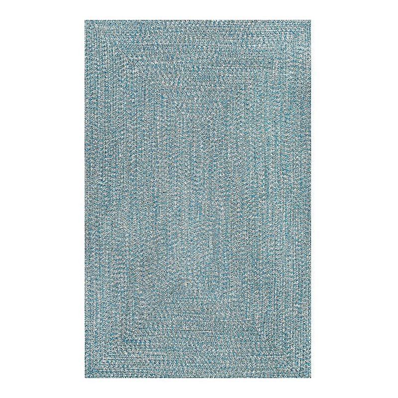 nuLOOM Braided Lefebvre Indoor Outdoor Rug, Blue, 7.5X9.5 Ft