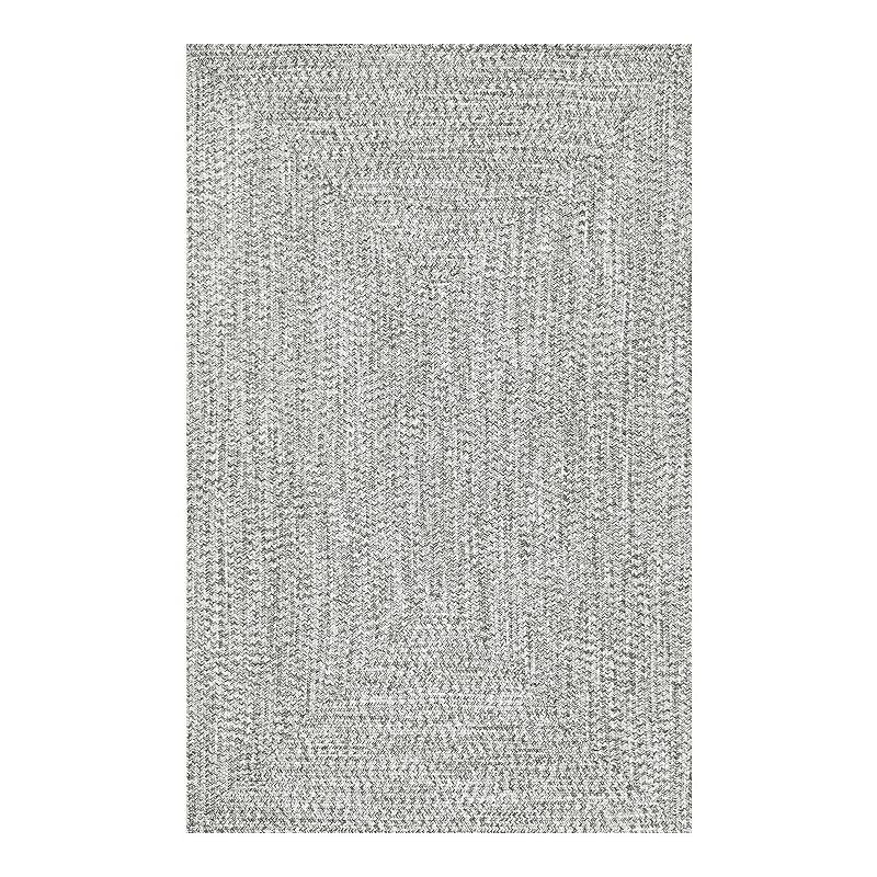 nuLOOM Braided Lefebvre Indoor Outdoor Rug, Grey, 5X8FT OVAL