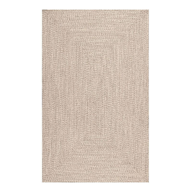 nuLOOM Braided Lefebvre Indoor Outdoor Rug, Beig/Green, 4X6FT OVAL