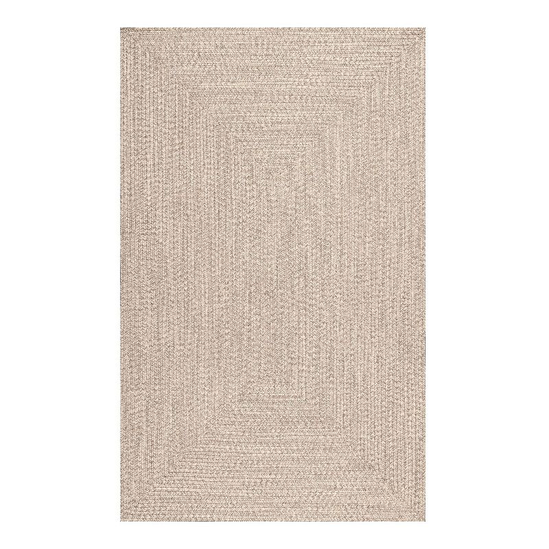 nuLOOM Braided Lefebvre Indoor Outdoor Rug, Beig/Green, 12X18 Ft