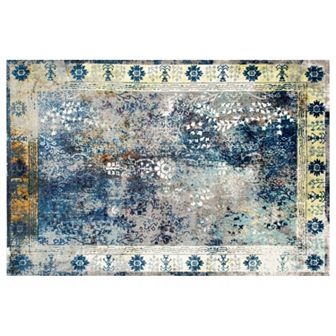nuLOOM Norbul Vintage Dotty Framed Floral Rug