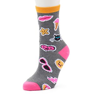Women's Faux Patches Crew Socks